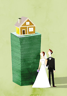 전신 PSD 응시 여자 남자 웨딩드레스 돈 일러스트 결혼식 주택 정장 턱시도 성인 두명 가격 사회이슈 내집마련 돈더미 부담 국내일러스트 시선 드레스 옷 결혼 컨셉 부동산 사람 건물 재산 파일형식 더미