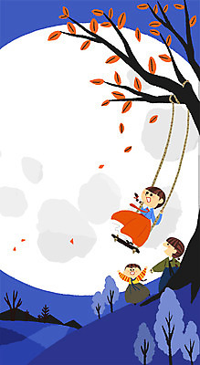 전신 PSD 나무 여자 명절 어린이 일러스트 세명 전통놀이 보름달 달 야간 한복 그네 국내일러스트 자연요소 식물 한국전통 전통 기념일 놀이 사람 전통의상 파일형식