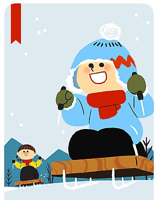 PSD 여자 남자 어린이 겨울 일러스트 방학 상반신 두명 얼음 전통놀이 목도리 눈 한복 썰매 빙판 국내일러스트 자연요소 한국전통 전통 잡화 계절 놀이 날씨 휴가 사람 전통의상 파일형식