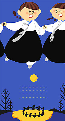 전신 PSD 여자 일러스트 프레임 그림자 여러명 성인 전통놀이 보름달 가을 야간 한복 강강술래 프레임일러스트 전통프레임 국내일러스트 자연요소 한국전통 전통 계절 다수 놀이 사람 달 전통의상 파일형식