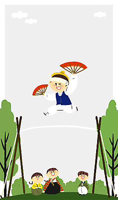 전신 PSD 나무 여자 남자 어린이 일러스트 이벤트 여러명 성인 전통놀이 부채 한복 구경 줄타기 국내일러스트 식물 한국전통 전통 다수 놀이 사람 묘기 전통의상 파일형식