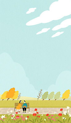 전신 PSD 커플 공원 여자 남자 벤치 일러스트 성인 두명 축제 봄 튤립 국내일러스트 계절 공공시설 꽃 의자 관계 사람 파일형식