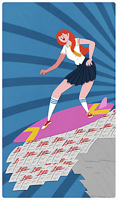 전신 PSD 학생 여자 교복 스포츠 파도 일러스트 청소년 한명 10대 시험 서핑 성적 시험지 만점 서퍼 100점 국내일러스트 1 옷 교육 바다 운동선수 사람 수상스포츠 점수 파일형식