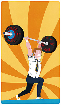 전신 PSD 학생 남자 교복 스포츠 일러스트 청소년 한명 10대 시험 역기 성적 역도 만점 100점 국내일러스트 1 옷 교육 사람 운동 점수 파일형식