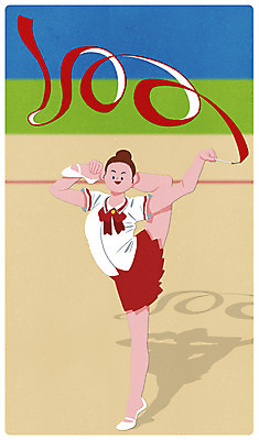 전신 PSD 학생 여자 교복 스포츠 일러스트 청소년 한명 10대 시험 성적 리듬체조 만점 100점 리본체조 국내일러스트 1 옷 교육 사람 체조 점수 파일형식