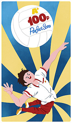 전신 PSD 학생 남자 교복 스포츠 일러스트 교과목 청소년 한명 10대 점프 시험 배구 성적 만점 스파이크 100점 국내일러스트 1 옷 교육 모션 사람 구기 점수 파일형식