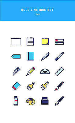 아이콘 잉크 자 사람없음 연필 펜 사무용품 페인트 물감 붓 칼 스케치북 지우개 메모리 볼드라인 2D아이콘 AI파일 문구용품 학용품 필기구 미술도구 라인아이콘 파일형식 벡터