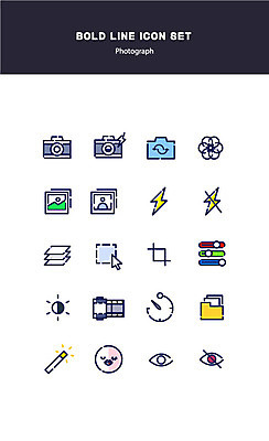 아이콘 편집 사람없음 카메라 합성 설정 볼드라인 2D아이콘 AI파일 전자제품 라인아이콘 파일형식 벡터