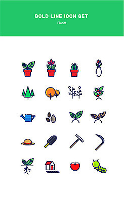 나무 식물 아이콘 꽃 화분 사람없음 농사 수확 사과 모종삽 원예 애벌레 볼드라인 2D아이콘 AI파일 농업 과일 취미 벌레 삽 라인아이콘 파일형식 벡터