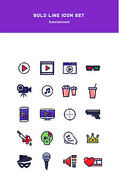 아이콘 사람없음 로맨틱 게임 영화 마이크 공포 팝콘 재생 영웅 슈퍼히어로 오락실 플레이어 볼드라인 2D아이콘 AI파일 음향기기 컨셉 놀이 문화예술 라인아이콘 파일형식 벡터