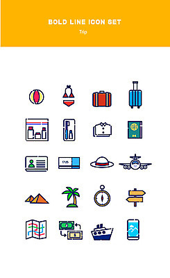 아이콘 바다 여행 지도 비행기 사람없음 비키니 캐리어 사막 티켓 여권 선박 볼드라인 2D아이콘 AI파일 수영복 수상교통 항공교통 대중교통 여행가방 라인아이콘 파일형식 벡터