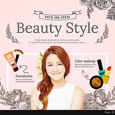 PSD 템플릿 여자 꽃 웹템플릿 팝업 이벤트팝업 웹팝업 웃음 상반신 20대 성인 뷰티 화장품 한국인 의료성형뷰티 성인여자한명만 이미지템플릿 식물 표정 사람 동양인 청년 여자한명만 성인여자만 파일형식