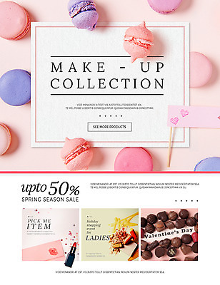 PSD 템플릿 웹템플릿 이벤트페이지 이벤트 사람없음 뷰티 초콜릿 화장품 립스틱 마카롱 이미지템플릿 디저트 페이지 파일형식