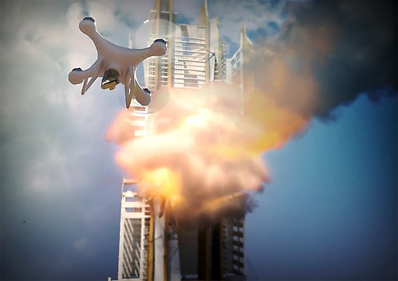 PSD 편집이미지 빌딩 사람없음 그래픽 3D 고층빌딩 비행 디지털합성 화재 드론 인명피해 디지털아트 이미지편집 편집3D 건물 피해 사건 파일형식