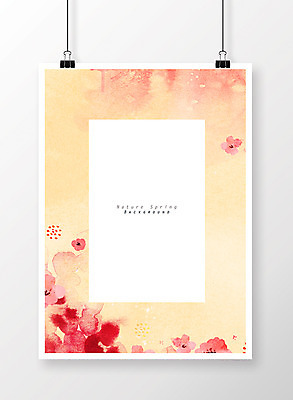 PSD 꽃 포스터 백그라운드 일러스트 수채화 프레임 사람없음 봄 봄배경 국내일러스트 식물 계절 파일형식