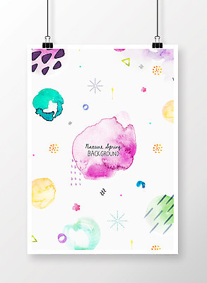 PSD 포스터 백그라운드 일러스트 붓터치 수채화 사람없음 봄 국내일러스트 계절 파일형식