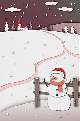 PSD 구름 사계절 길 백그라운드 겨울 일러스트 상상 눈사람 날씨 사람없음 울타리 눈 페이퍼아트 겨울배경 국내일러스트 자연요소 계절 담장 파일형식