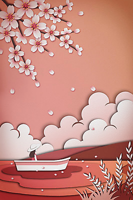 PSD 구름 사계절 여자 백그라운드 일러스트 상상 날씨 한명 상반신 성인 강 봄 벚꽃 페이퍼아트 덩굴 뱃놀이 선박 봄배경 국내일러스트 자연요소 식물 1 계절 꽃 수상교통 배_교통 사람 전통놀이 파일형식