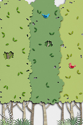 PSD 나무 사계절 백그라운드 일러스트 상상 조류 날씨 사람없음 여름 페이퍼아트 덩굴 숲 여름배경 국내일러스트 식물 동물 계절 파일형식