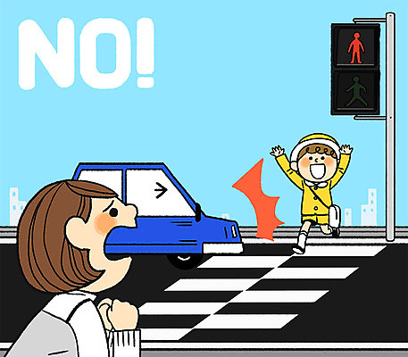 전신 PSD 여자 교육 남자 아들 어린이 교통 일러스트 엄마 안전 상반신 성인 두명 횡단보도 위험 교통안전 보호자 사고방지 스쿨존 국내일러스트 컨셉 가족 사람 보행로 예방 파일형식