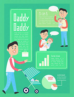 남자 일러스트 회사 그래프 여러명 인포그래픽 육아 아기 아빠 유모차 육아대디 국내일러스트 AI파일 다수 비즈니스 가족 사람 아기용품 파일형식 벡터