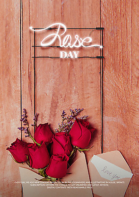 PSD 일러스트 타이포그라피 사람없음 목재 장미 편지 네온 로즈데이 네온아트 나무배경 국내일러스트 나무 문자 꽃 백그라운드 재료 데이이벤트 파일형식