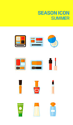 아이콘 사람없음 여름 세트 화장 화장품 립스틱 플랫 향수 플랫아이콘 매니큐어 아이섀도 팩트 2D아이콘 AI파일 계절 뷰티 파일형식 벡터