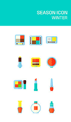 아이콘 겨울 사람없음 세트 화장 화장품 립스틱 플랫 향수 플랫아이콘 매니큐어 아이섀도 2D아이콘 AI파일 계절 뷰티 파일형식 벡터