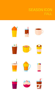 아이콘 음료 사람없음 세트 카페 가을 플랫 플랫아이콘 2D아이콘 AI파일 계절 상점 파일형식 벡터