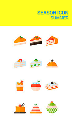 아이콘 여름음식 사람없음 여름 세트 케이크 카페 플랫 멜론 플랫아이콘 빙수 망고 제철음식 2D아이콘 AI파일 계절 음식 과일 디저트 상점 열대과일 제철 파일형식 벡터 여름_계절