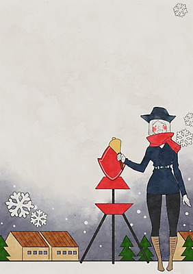 전신 PSD 나무 여자 겨울 일러스트 주택 프레임 사랑 한명 성인 목도리 종 눈 구세군 구세군냄비 프레임일러스트 국내일러스트 자연요소 식물 1 잡화 계절 감정 날씨 사람 건물 파일형식