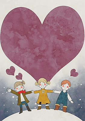 전신 PSD 여자 남자 어린이 겨울 일러스트 프레임 사랑 세명 손잡기 하트 눈 프레임일러스트 하트프레임 국내일러스트 자연요소 모양 계절 감정 모션 날씨 사람 파일형식