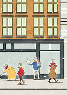 전신 PSD 모자 여자 노년 남자 겨울 일러스트 지팡이 거리 여러명 건물 목도리 눈 고령화 국내일러스트 자연요소 건축물 잡화 계절 다수 날씨 사람 성인 사회이슈 파일형식