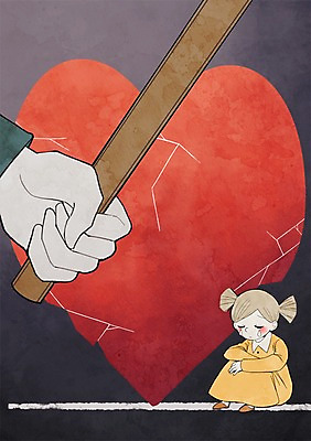 전신 PSD 손 여자 어린이 일러스트 두명 신체부위 손상 하트 아동학대 가정폭력 몽둥이 국내일러스트 모양 컨셉 사람 폭력 학대 파일형식