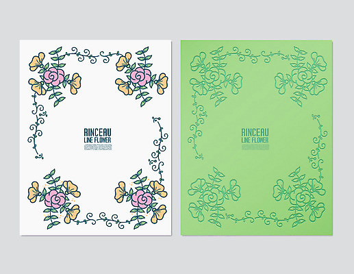 문양 꽃 포스터 꽃무늬 일러스트 나뭇잎 프레임 사람없음 엽서 당초문 프레임일러스트 국내일러스트 AI파일 식물 잎 무늬 편지 파일형식 벡터