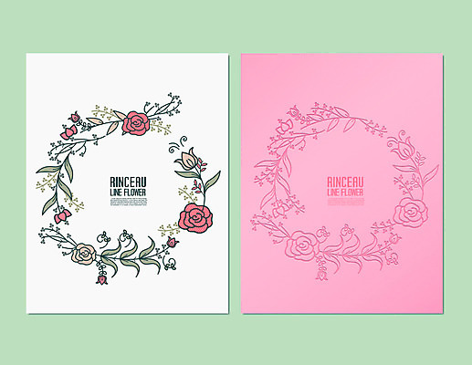 문양 꽃 포스터 분홍색 일러스트 나뭇잎 프레임 사람없음 봄 덩굴 꽃봉오리 엽서 당초문 프레임일러스트 국내일러스트 AI파일 식물 계절 컬러 잎 편지 파일형식 벡터