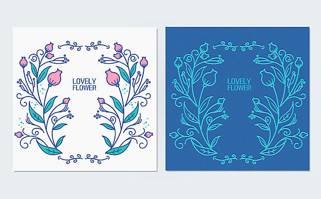 문양 꽃 포스터 잎 일러스트 프레임 사람없음 꽃봉오리 엽서 당초문 프레임일러스트 국내일러스트 AI파일 식물 편지 파일형식 벡터