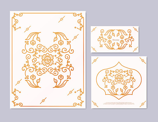 문양 꽃 포스터 일러스트 명함 사람없음 장식 덩굴 꽃봉오리 엽서 당초문 국내일러스트 AI파일 식물 편지 파일형식 벡터