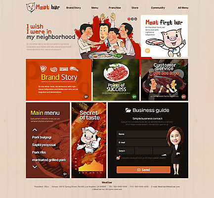 PSD 템플릿 여자 남자 웹템플릿 웹소스 디자인시안 사이트템플릿 회사홈페이지 돼지고기 여러명 성인 30대 홈페이지 홈페이지시안 한국인 비즈니스맨 비즈니스우먼 메인 돼지캐릭터 회식 이미지템플릿 동물캐릭터 다수 비즈니스 육류 사람 동양인 장년 식사 돼지 직장인 파일형식 편집소스