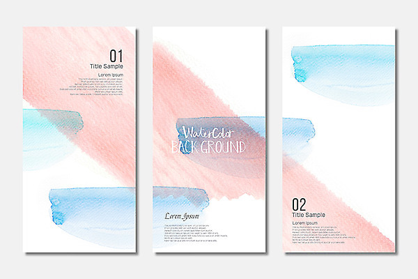 PSD 종이 컬러 하늘색 백그라운드 일러스트 붓터치 수채화 사람없음 물감 질감 연분홍색 국내일러스트 분홍색 파란색 미술도구 파일형식