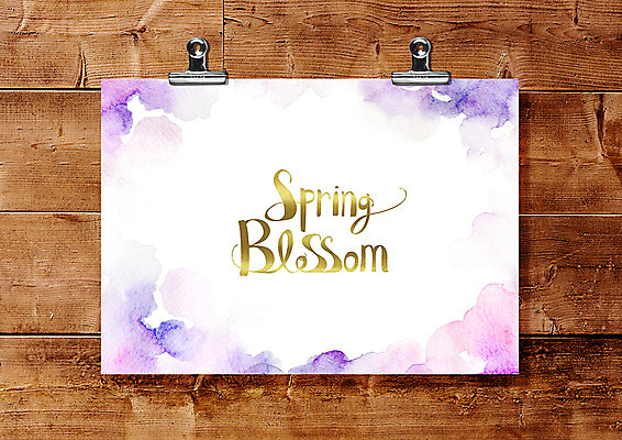 PSD 종이 컬러 백그라운드 일러스트 캘리그라피 붓터치 수채화 집게 글자캘리그라피 사람없음 목재 보라색 물감 질감 번짐 금박 나무배경 국내일러스트 나무 재료 미술도구 파일형식 효과