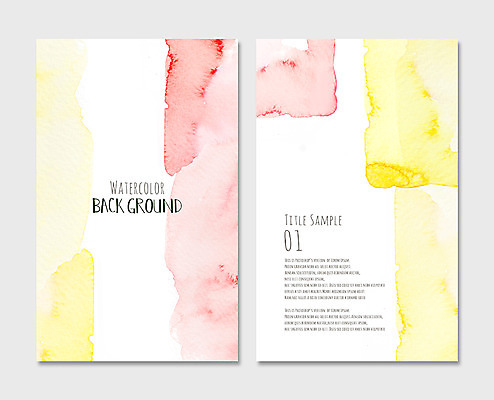 PSD 종이 컬러 백그라운드 일러스트 붓터치 수채화 사람없음 빨간색 노란색 물감 질감 번짐 국내일러스트 미술도구 파일형식 효과