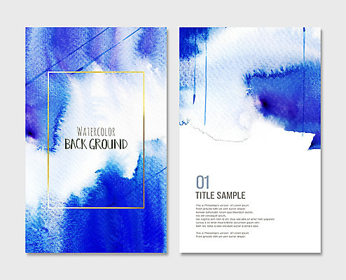 PSD 종이 컬러 백그라운드 일러스트 붓터치 수채화 사람없음 파란색 물감 질감 국내일러스트 미술도구 파일형식