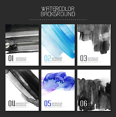 PSD 종이 컬러 하늘색 백그라운드 일러스트 붓터치 수채화 사람없음 파란색 검은색 물감 질감 번짐 국내일러스트 미술도구 파일형식 효과