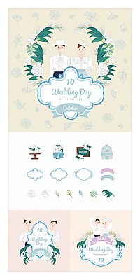 여자 남자 꽃 리본 결혼 일러스트 프레임 선물 여러명 상반신 성인 세트 케이크 칠판 청첩장 웹엘리먼트 국내일러스트 AI파일 식물 다수 디저트 카드_감사 사람 이벤트 엘리먼트 파일형식 벡터