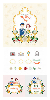 여자 남자 꽃 리본 액자 결혼 일러스트 프레임 여러명 상반신 성인 세트 티아라 청첩장 촛대 웹엘리먼트 국내일러스트 AI파일 식물 다수 왕관 카드_감사 사람 이벤트 엘리먼트 파일형식 벡터