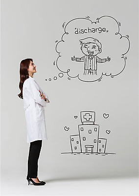 전신 편집이미지 응시 여자 남자 말풍선 병원 서기 웃음 20대 성인 두명 옆모습 팔짱 한국인 의사 하트 퇴원 이미지편집 AI파일 모양 시선 뷰포인트 의학 모션 표정 사람 동양인 청년 의료진 파일형식 벡터