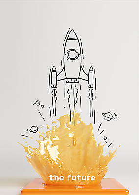 편집이미지 미래 사람없음 노란색 행성 로켓 우주선 액체표현 튀는물 스플래쉬 이미지편집 AI파일 컬러 컨셉 순간포착 우주 액체 파일형식 벡터