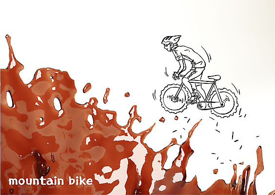 편집이미지 남자 한명 성인 자전거 액체표현 튀는물 산악자전거 스플래쉬 이미지편집 AI파일 1 순간포착 사람 바이크 액체 파일형식 벡터