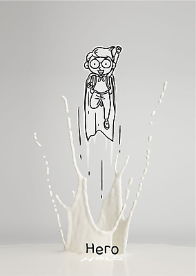 편집이미지 남자 어린이 한명 흰색 액체표현 튀는물 슈퍼맨 영웅 슈퍼히어로 스플래쉬 이미지편집 AI파일 1 컬러 순간포착 사람 액체 파일형식 벡터